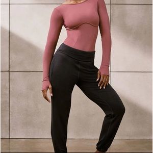 Fabletics Talia Thong Bodysuit Size Small in Dark Rouge (Pink)